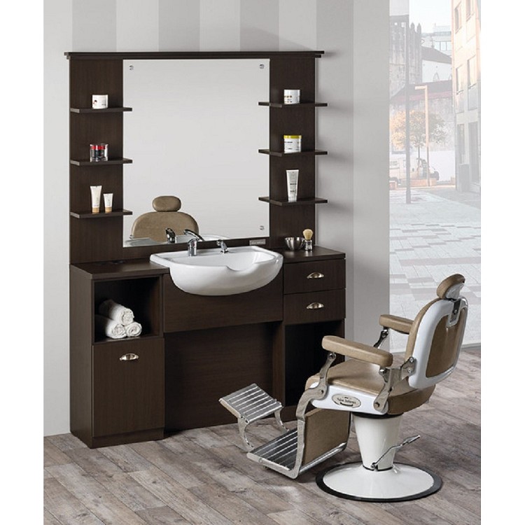 Classic Heavy Duty Hairdressing Salon Styling Stations Mirror Station With Bowl
